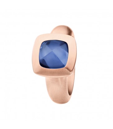 Ring Rose steel with hydro quartz
