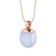 Pendant rose steel with chalcedony blue
