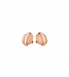 Pendientes Acero rosa con cristal de roca