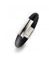 Pulsera Hombre Acero y Caucho