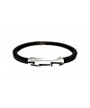 Pulsera Hombre Plata y Caucho