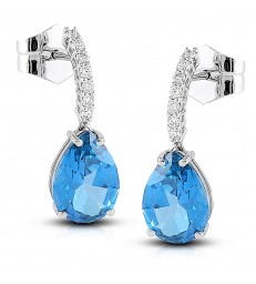 Pendientes Topacio Azul