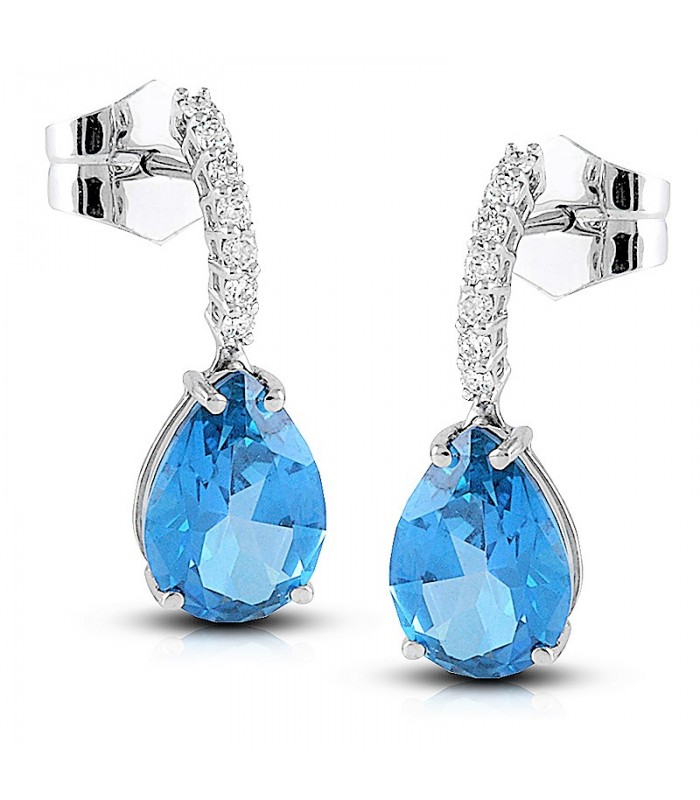 Pendientes diamantes, topacios, pendientes pendientes alta