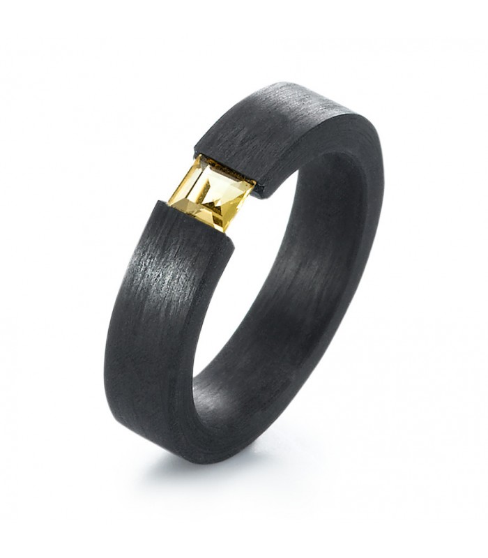 Anillo carbón Citrino Tensión