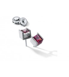 Farbedelsteinohrstecker Cube Rhodolite