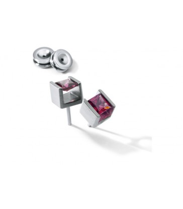 Farbedelsteinohrstecker Cube Edelstahl
