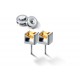 Farbedelsteinohrstecker Cube Edelstahl