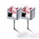 Earrings Cube Rose Turmalin