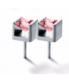 Earrings Cube Rose Turmalin