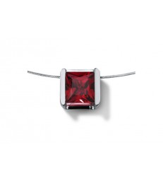 Rhodolite Collier Cube 5, Edelstahl