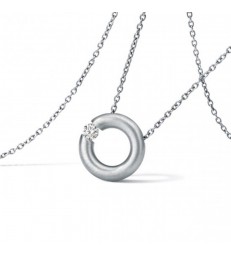 Colgante Diamante Redondo Acero