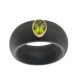 Anillo carbón peridoto