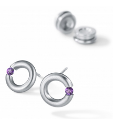 Pendientes Diamantes Redondo Acero