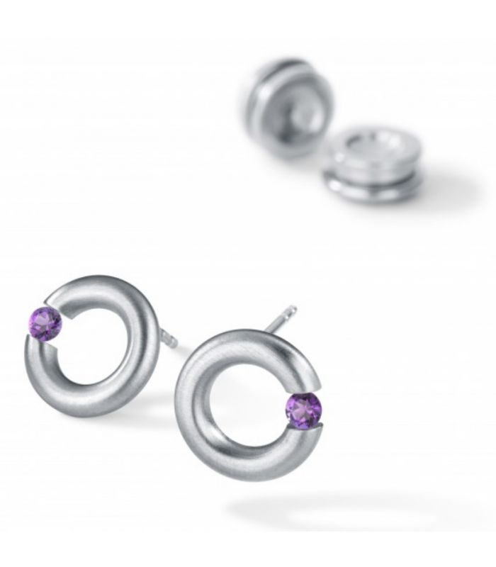 Pendientes Diamantes Redondo Acero