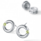 Citrin Earrings Round Steel