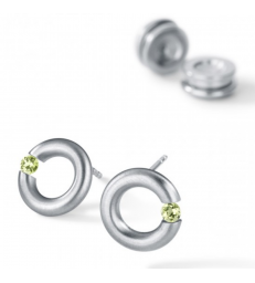 Peridot Earrings Round Steel