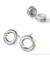 Pendientes peridoto Redondo Acero