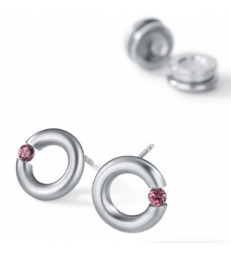 Rhodolit Earrings Round Steel