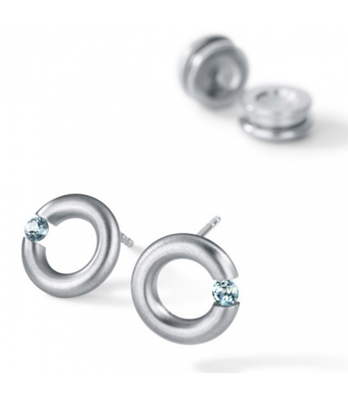 Pendientes topacio Redondo Acero