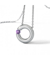 Amathyst necklace Round Steel