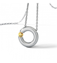 citrin necklace Round Steel