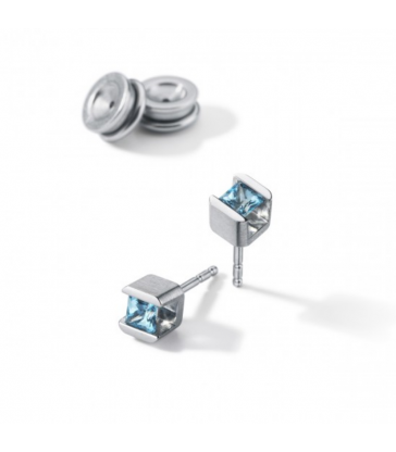 Farbedelsteinohrstecker Cube Topas