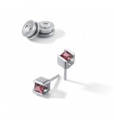 Farbedelsteinohrstecker Cube Rhodolite
