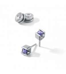 Farbedelsteinohrstecker Cube Amathyst