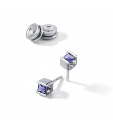 Farbedelsteinohrstecker Cube Rhodolite