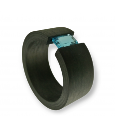 Anillo carbón Topacio tensión