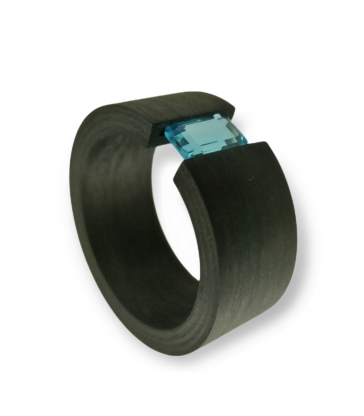 Anillo carbón Topacio tensión