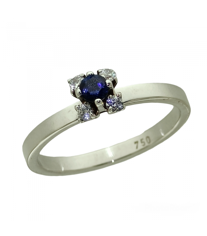 Anell Safirs i diamants