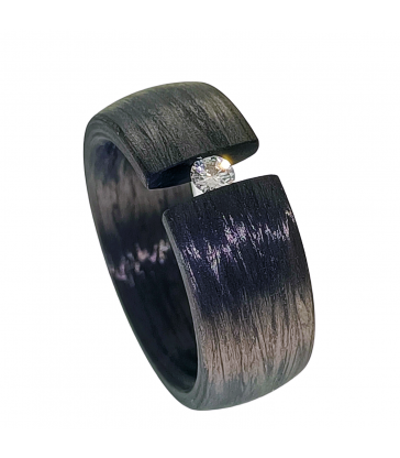 Anillo carbón Diamante Tensión