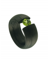 Anillo carbón peridoto tensión