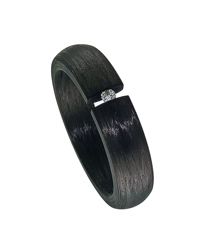 Anillo carbón Diamante Tensión