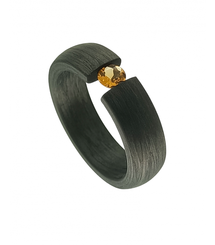 Carbon ring tension Gold Citrin