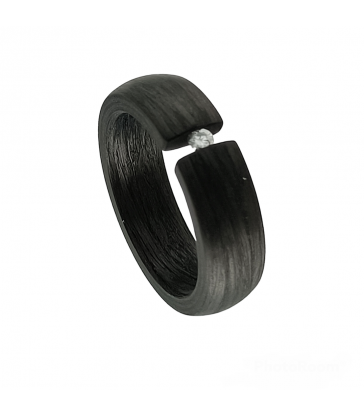 Anillo carbón Diamante Tensión