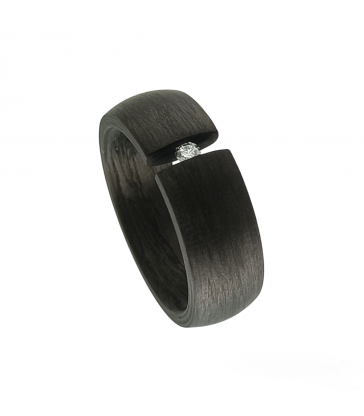 Anillo carbón Diamante Tensión
