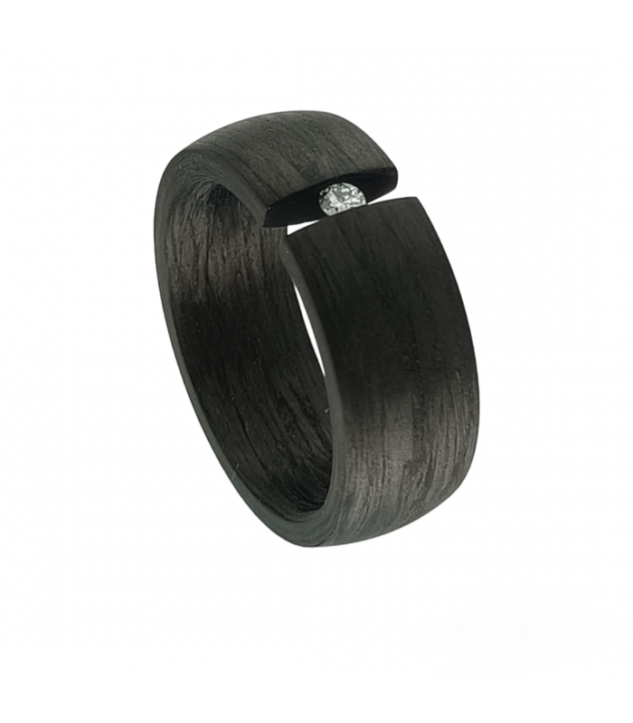 Anillo carbón Diamante Tensión