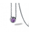 Amathyst necklace Round Steel