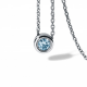 Blue Topaz necklace Round Steel