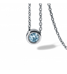Blue Topaz necklace Round Steel