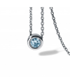 Blue Topaz necklace Round Steel