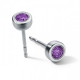 Amathyst Earrings Round Steel