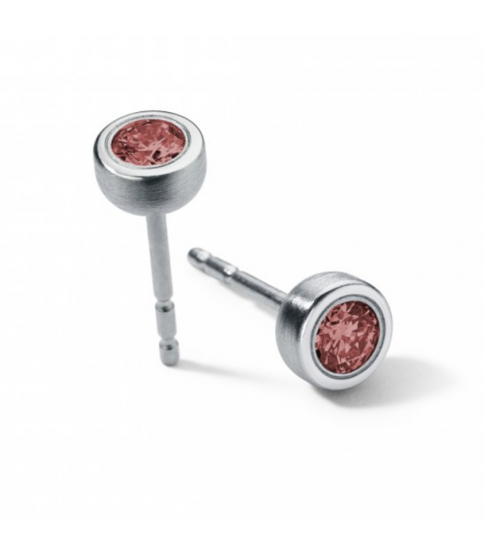 Pendientes rodolita Redondo Acero