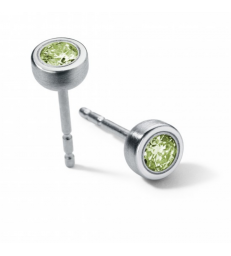 Pendientes peridoto Redondo Acero