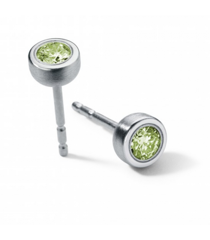 Pendientes peridoto Redondo Acero