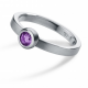 Anillo amatista Redondo Acero