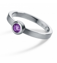 Anillo amatista Redondo Acero