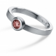 Rhodolit Ring Round Steel